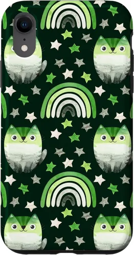 Vista 8 de Funda para iPhone 15 Aromantic Pride Month Green Rainbows Cats LGBT Gay Subtle Bi