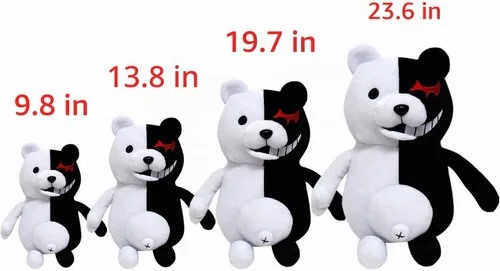 Vista 2 de 9.8 in / 9.84 pulgadas negro blanco oso de peluche de anime de peluche