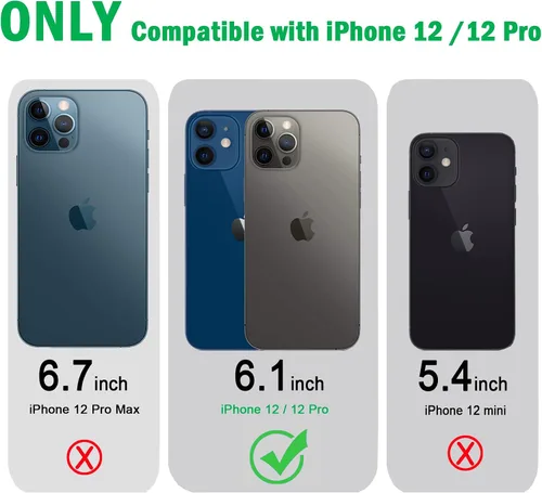 Vista 2 de JJGoo Compatible con iPhone 12 y 12 Pro funda transparente, transparente a prueba de golpes, delgada, antiarañazos, carcasa protectora trasera