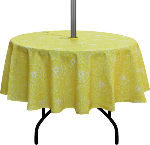 Vista 12 de Stripe Outdoor Tablecloth Water Resistant Polyester Fabric Table Cover with Zipper Umbrella Hole for Garden Patio Tabletop 60x84inch Rectangle,Black