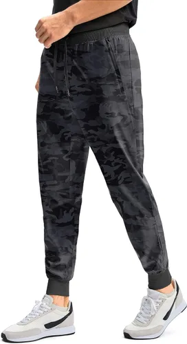 Vista 2 de Pudolla Pantalones deportivos para hombre con bolsillos con cremallera, pantalones deportivos ligeros para entrenamiento, gimnasio, correr, golf