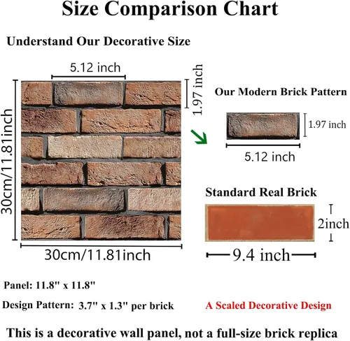 Vista 2 de Paneles de pared 3D para despegar y pegar, paquete de 10 paneles de PVC texturizados de ladrillo, azulejos de pared autoadhesivos impermeables