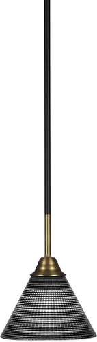 Vista 62 de Toltec Lighting Paramount - Mini colgante de 1 luz en acabado negro mate con cristal de arte perla de 7 pulgadas y estilo negro