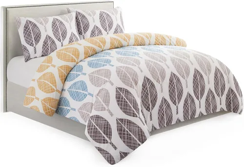 Vista 78 de Marina Decoration Juego de funda de edredón de 3 piezas con 2 fundas de almohada, diseño de rayas negras y grises, tamaño doble/matrimonial
