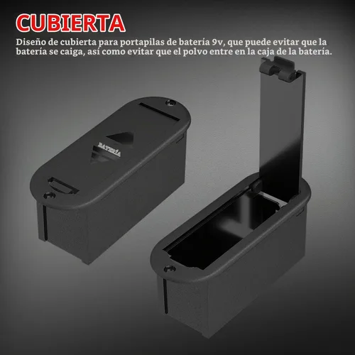 Vista 3 de DAIERTEK Soporte de batería de 9 V con cubierta de conector 9 Vlot Caja de soporte de batería para guitarra Bass Pickup -2 piezas