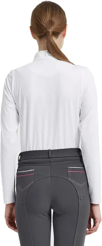 Vista 4 de HR Farm - Camisa de manga larga para mujer, Blanco