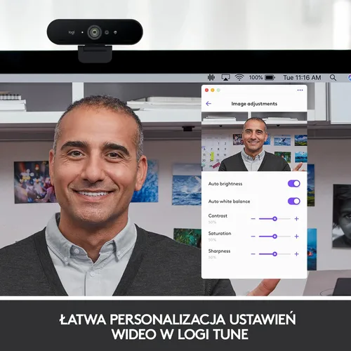 Vista 10 de Logitech BRIO Stream USB 3.0 Nero Webcam