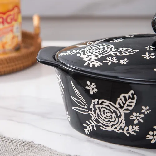 Vista 3 de Wisenvoy Cacerola con Tapa - Plato para Cazuela y Horno de Cerámica