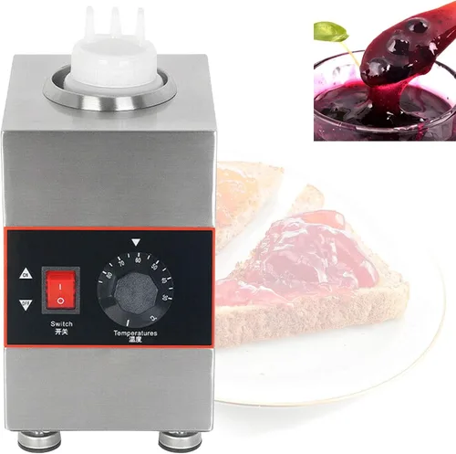Vista 4 de YIYIBYUS Calentador de salsa de chocolate eléctrico de 22.0 fl oz, máquina de calentamiento de condimentos 86.0-185.0 °F, calentador eléctrico