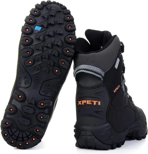 Vista 6 de Xpeti - Botas de senderismo Thermator para mujer, impermeables y de alto corte