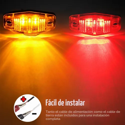 Vista 6 de Partsam Kit de luces LED sumergibles para remolque de menos de 80 pulgadas, luces traseras cuadradas para camiones RV con cable y soporte, lámparas