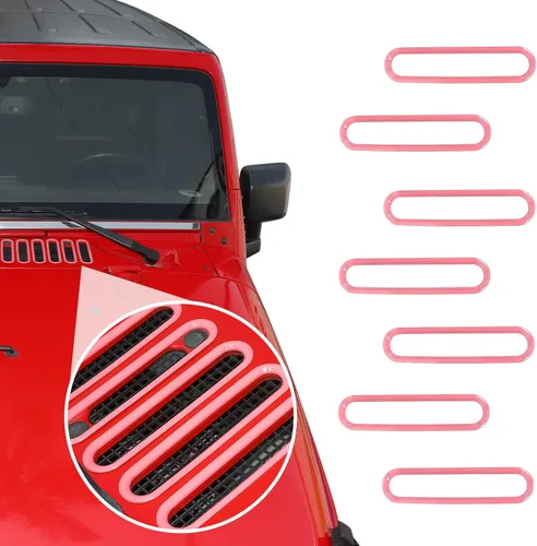 Vista 15 de Cubierta de ventilación del capó, panel de carcasa, cubierta de ventilación, accesorios exteriores de ABS para Jeep Wrangler JK JKU 2/4 puertas Azul
