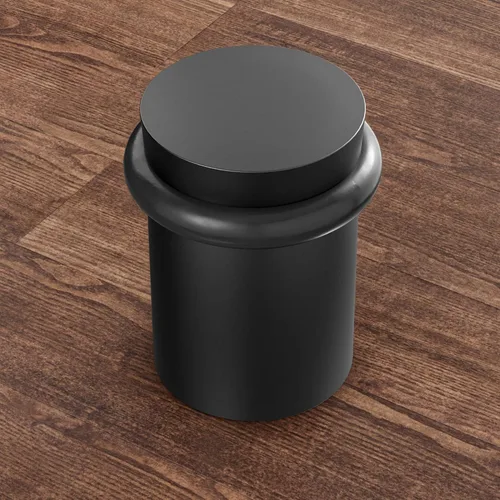Vista 2 de NYCO - Tope de puerta cromado para puerta de piso, elegante acero sólido, moderno, resistente, tornillo de anclaje para montaje en el suelo