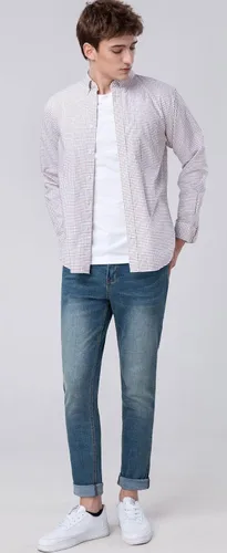 Vista 4 de Plaid&Plain Jeans ajustados para hombre