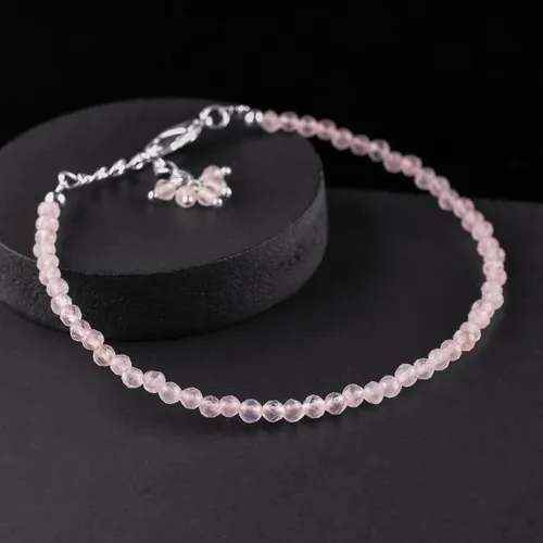 Vista 38 de Natural Gemstone Micro Round Beads Dainty Choker Bangle Bracelet, Handmade Jewelry for Women, Healing Chakra Crystals Silver Plated Chain 8 inch