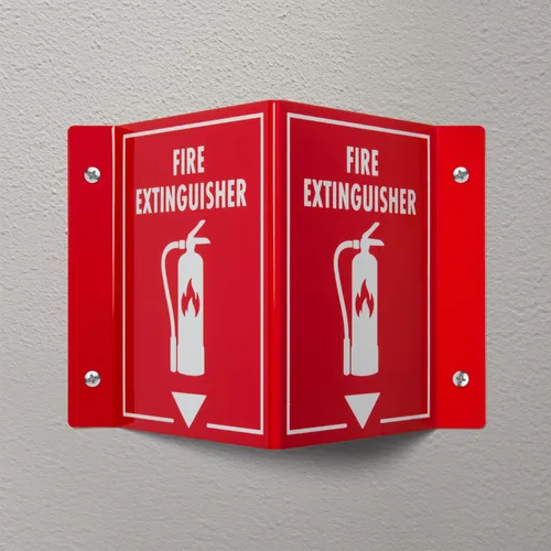Vista 6 de Letrero de extintor de incendios 3D Señal de seguridad contra incendios de montaje en pared, 6 x 8 x 4 pulgadas Wall Mount