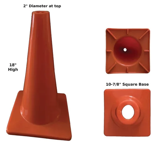 Vista 2 de S&S Worldwide Conos de vinilo flexible resistente de 18" de alto, juego de 6. Vinilo moldeado extra grueso y suave con una base ancha y estable