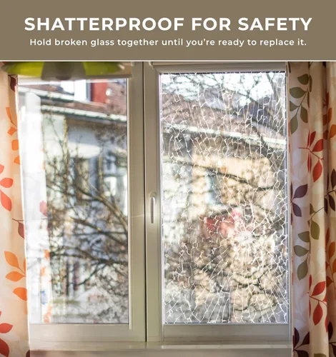 Vista 3 de VViViD Rollo de vinilo protector para ventanas de vidrio, transparente, de 4 milímetros, anti estallido, de seguridad.