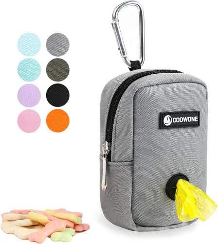 Vista 10 de Bolsa de golosinas para perros, soporte para bolsas de excrementos de perro para correas, contenedor de aperitivos para mascotas con bolsa
