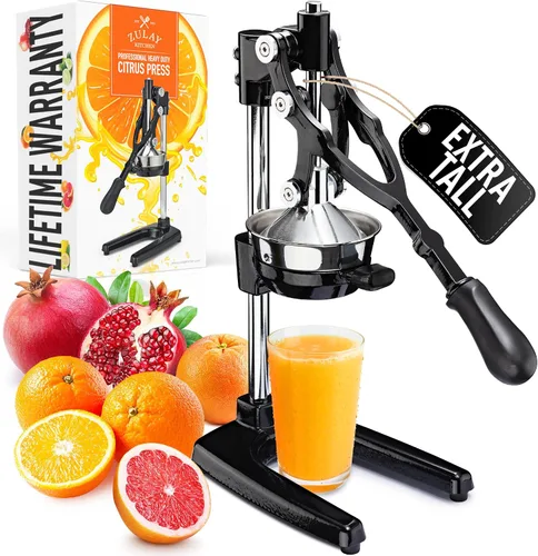 Vista 20 de Zulay Kitchen Puplerizer Exprimidor de hierro fundido 9 en 1, exprimidor manual de servicio pesado fácil de limpiar con accesorio prensatelas