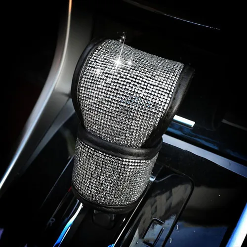 Vista 5 de Bling Bling - Funda para palanca de cambios de coche con cristales brillantes, funda para palanca de cambios con brillo de strass, protector