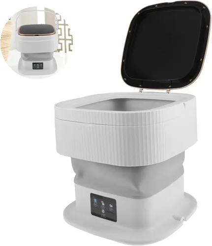 Vista 8 de Mini capacidad de lavadora portátil para ropa, ropa interior, calcetines, ahorro de espacio, compacta, lavadora y secadora para viajes, camping, uso