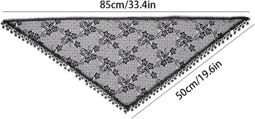 Vista 6 de LMVERNA Velo de encaje triángulo mantilla iglesia cabeza cubrir bufanda latina para damas de honor de boda masiva