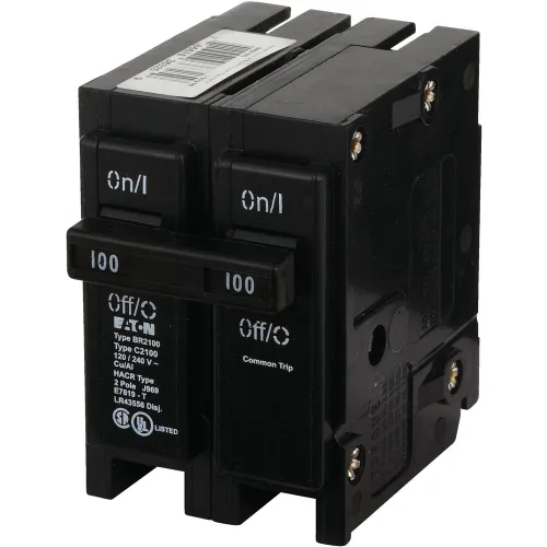 Vista 3 de Eaton Corporation Br2100 Disyuntor de Circuito Intercambiable de Doble Polo, 120/240V, 100 Amperios
