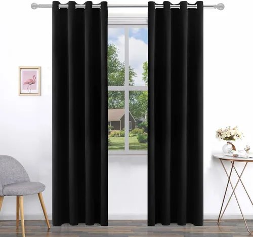 Vista 46 de Pickluc - Paneles de cortinas opacas con ojales, cortinas para bloquear la luz para el dormitorio, aisladas térmicamente, reducción de ruido