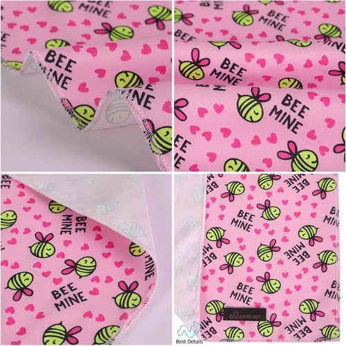 Vista 5 de ARING PET Bandana de abeja para perros, bandana de abejas amarillas rosas para mascotas, bufanda triangular, baberos para cachorros, pequeños Rosa