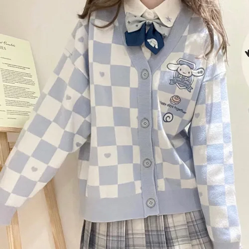 Vista 4 de Suéter de cárdigan japonés para mujer suéter de uniforme Kawaii JK suéter de cosplay