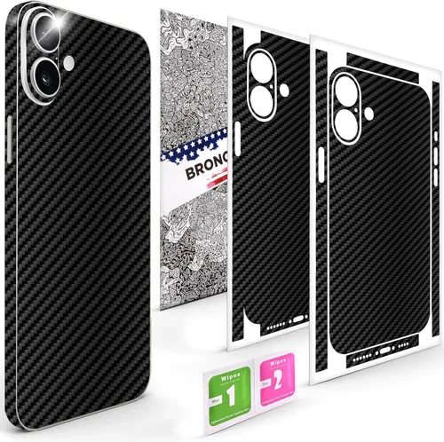 Vista 13 de 2 piezas de Skin Wrap compatibles con iPhone 16 Plus – Película protectora de vinilo delgada para lados y espalda – Ajuste elegante, aspecto premium