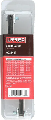 Vista 3 de URREA Juego de calibradores de 26 cuchillas - 0.005-0.030 Herramienta de medición de 45 grados con diseño compacto y construcción de acero