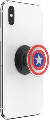 Vista 2 de PopSockets - Agarre para teléfono con soporte expandible, agarre adhesivo, esmalte - Capitán América