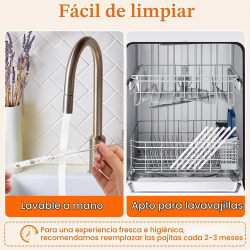 Vista 4 de Paquete de 10 popotes de repuesto para Stanley Quencher de 14/20 onzas, paquete de 6 popotes reutilizables de plástico transparente con 4 cepillos