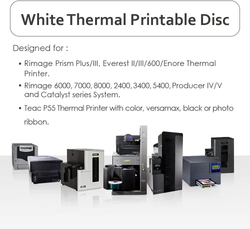 Vista 4 de CD-R 700MB 52X Hub térmico blanco imprimible - husillo de 100 discos (FFP) - 631-415-BX