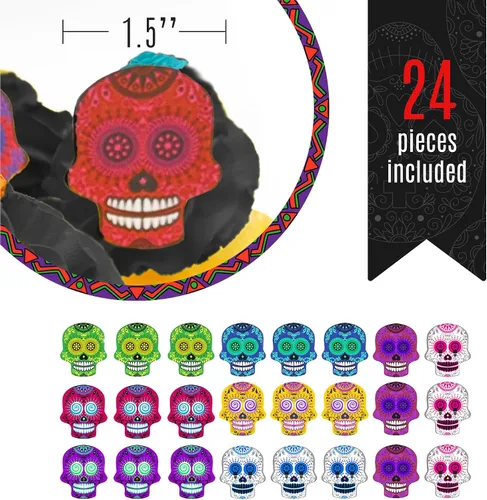 Vista 27 de Juego surtido de 24 polillas comestibles de cabeza de muerte pequeña – Obleas para pasteles y cupcakes – polillas comestibles para decoración