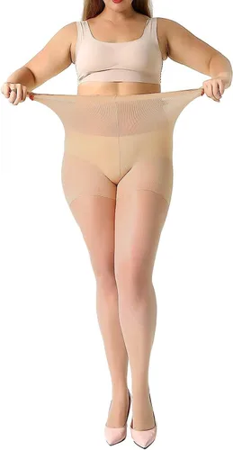 Vista 2 de MANZI 2 pares de medias de control de talla grande para mujer, manguera de bragas ultrasuaves