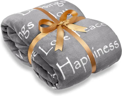 Vista 10 de Chanasya Manta Decorativa de Regalo Inspiradora Premium de Amor y Alegría - Sherpa Acogedora, Cálida y Esponjosa - Regalo Perfecto de Cuidado