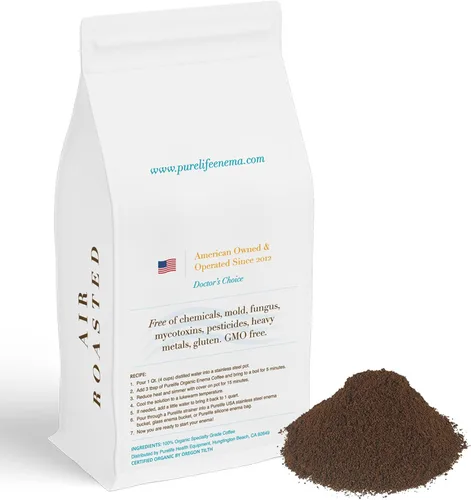 Vista 2 de PureLife Enema Café - 1 libra - específico orgánico Gerson - Molido - Sin moho ni hongos - tostado al aire mediano / enviado fresco - propiedad