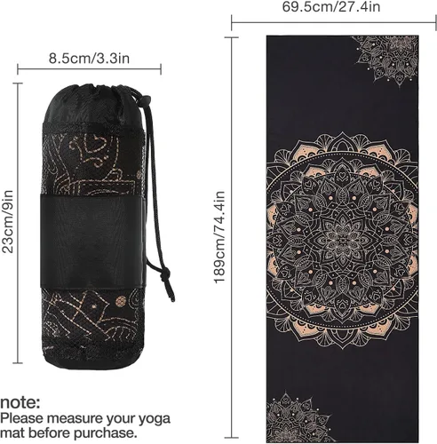 Vista 7 de MoKo Toalla de Yoga, Toalla de Yoga Caliente Antideslizante con Patrón de Estampado en Manta Rápido de Secado con Bolsillo en la Esquina
