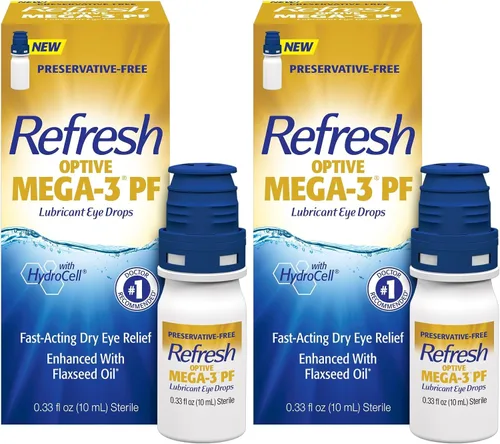 Vista 11 de Refresh Optive Mega-3 – Gotas lubricantes para los ojos, sin conservantes, contenedores de un solo uso de 0.01 onzas líquidas, 30