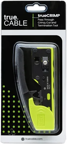 Vista 9 de trueCABLE - Herramienta de crimpado para paso a través de RJ45, crimpadora Ethernet todo en uno, cortador, pelacarga, funciona con conectores