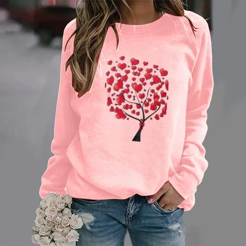 Vista 2 de Casual Pullover O-cuello impresión blusa tops largos mujeres camisa manga mujer blusa suelta