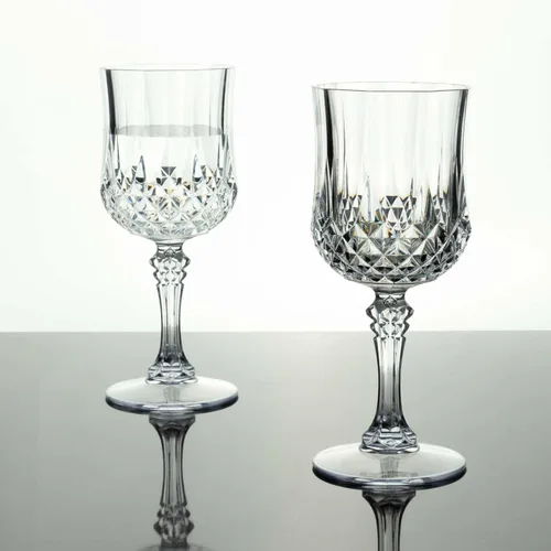 Vista 9 de Efavormart - Paquete de 6 copas de vino de plástico de 8 onzas con corte de cristal dorado ámbar, copas de cóctel inastillables teñidas cálidas