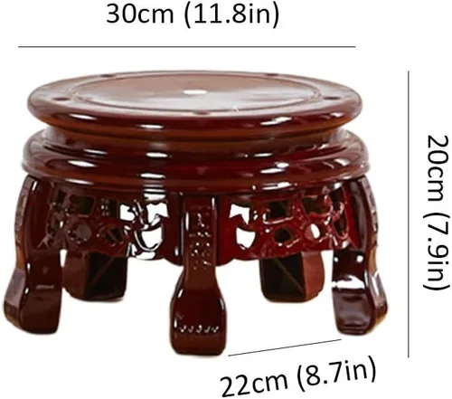 Vista 3 de Soporte de flores de plástico antiguo, soporte para plantas tallado para balcón, multicapa, taburete de flores, sala de estar, dormitorio, sala