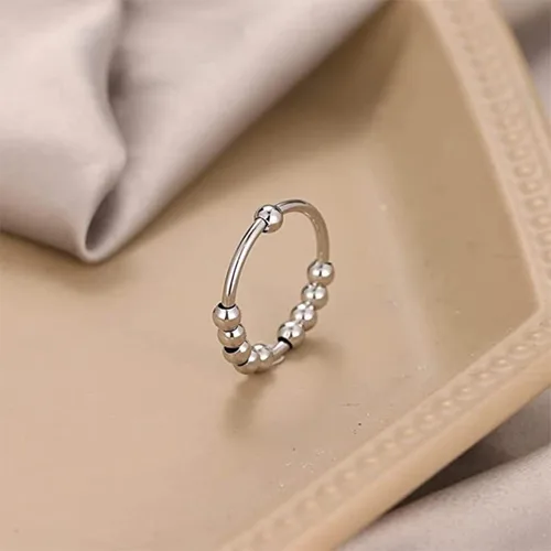 Vista 5 de CARSINEL 4 anillos antiansiedad para mujeres y hombres con cuentas giratorias, anillo de alivio del estrés, regalo para niñas