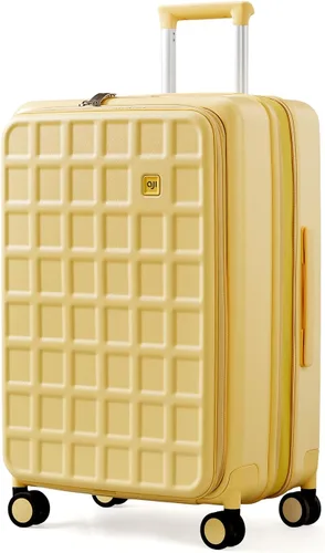 Vista 16 de Equipaje con Apertura Superior Tipo Waffle, Queso Amarillo, Maleta de mano de 20 pulg., Moderno