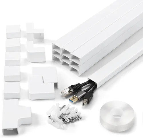 Vista 8 de Kit de Pared para Cubierta de Cable, Ocultador de Cables de TV para Cable de 1 Pulgada de Grosor, 157 Pulgadas de Cubiertas de Cable para Cables
