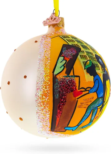 Vista 2 de Swingin' Jazz Band - Bola de cristal soplado para Navidad (4 pulgadas)